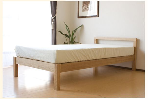 シンプルデザインタモ材シングルベッド/MJ-bed